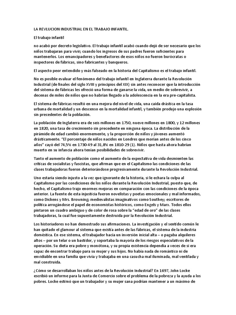 2 La Revlucion Industrial en El Trabajo Infantil | PDF | Revolución ...