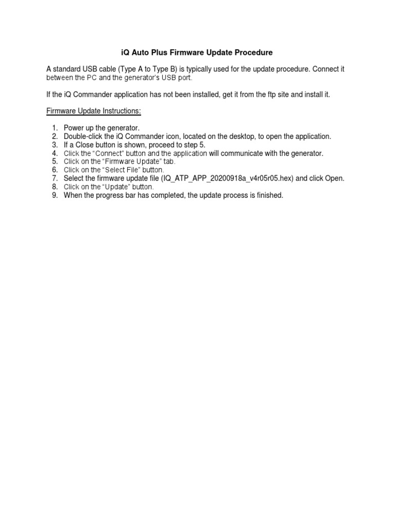 iQ Auto Plus Firmware Update Guide | PDF