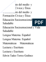 Conocimiento Del Medio y Formación Cívica y Ética