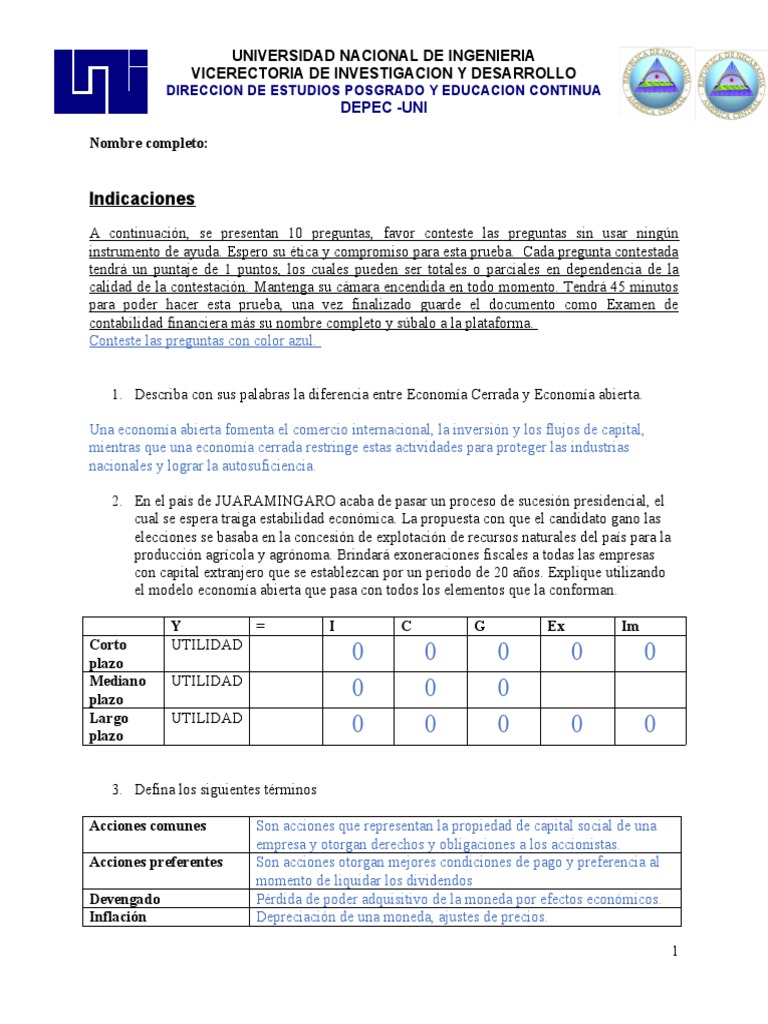 Examen De Contabilidad Financiera Pdf Contabilidad Contabilidad