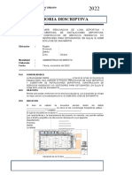 Memoria Descriptiva de Mejoramiento Del Servicio Recreativo