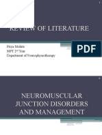 Review of Literature: Priya Mohite MPT 2 Year Department of Neurophysiotherapy