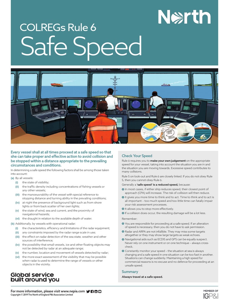 Rule 6 safe speed colregs poster pdf radar traffic collision