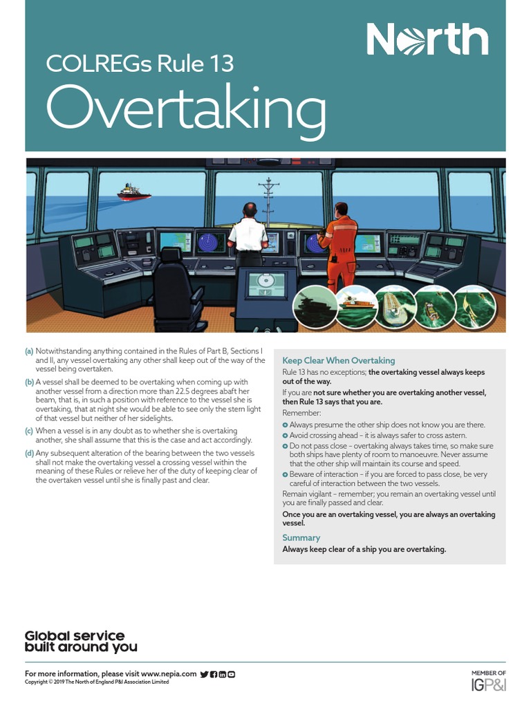 Rule 13 Overtaking COLREGs Poster PDF Ships Shipping