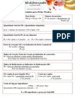 Fórmulas para Ficha Técnica - Canal Nutri Da Teoria A Pratica