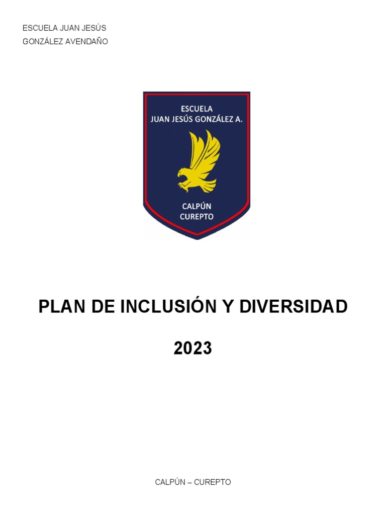Plan de Inclusión y Diversidad 2023 | PDF | Inclusión (Educación ...
