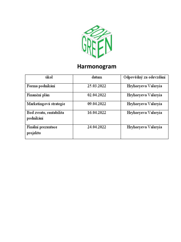 Harmonogram | PDF