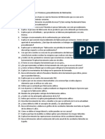 CUESTIONARIO UD 6 Tema 1 Técnicas y Procedimientos de Fabricación