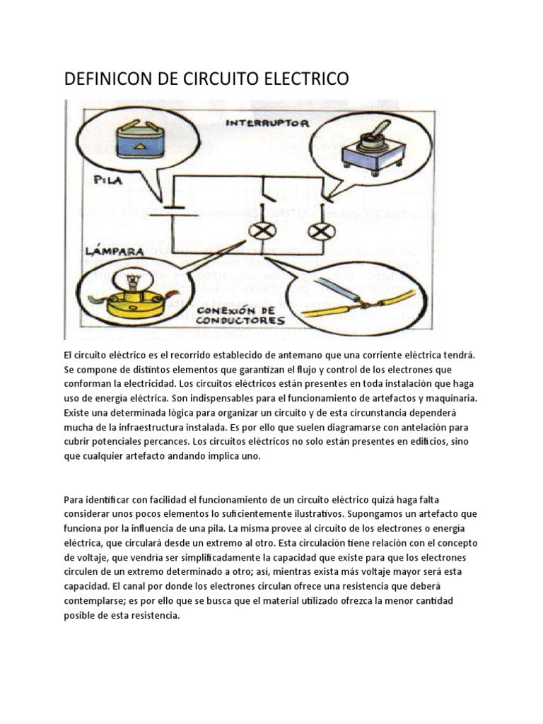 Definicon de Circuito Electrico | PDF | Corriente eléctrica | Diodo