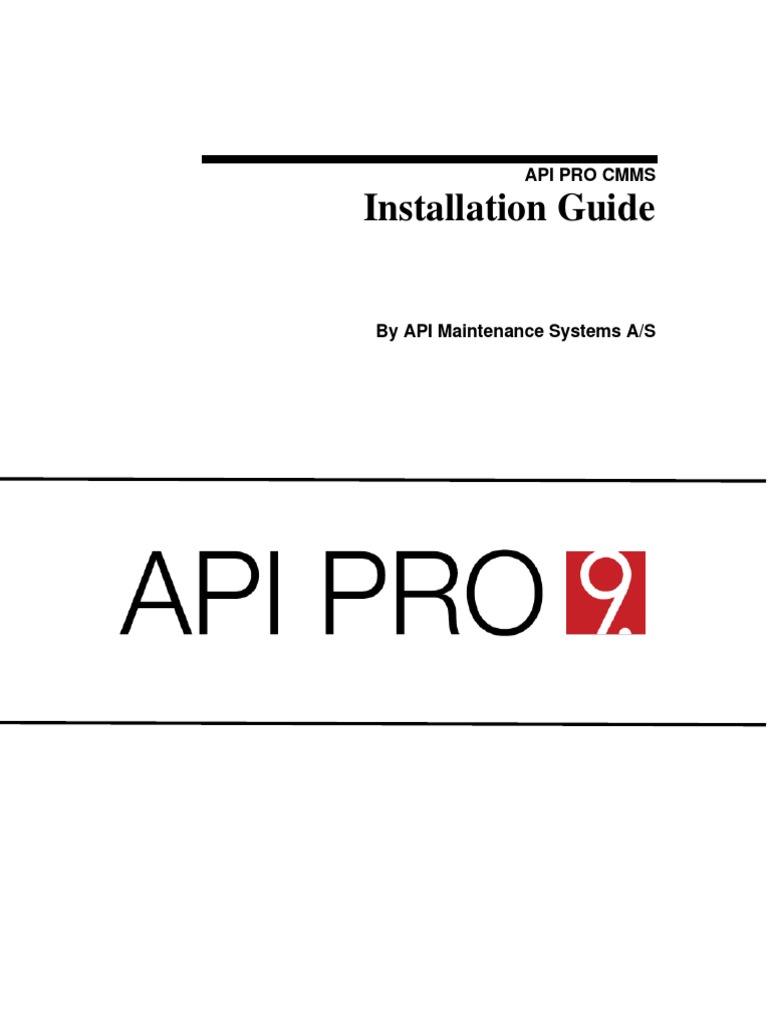 API PRO 9 Installation Guide PDF Databases Installation