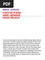 Medical Astrology - A Case Study of Blood Cancer - Through KP