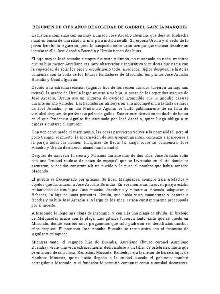 Resumen de Cien A os de Soledad - 1716605543
