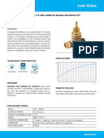 Ficha Técnica: Registro Docolbase Cerâmico 1/2 Volta Sentido de Abertura Anti-Horário 3/4"