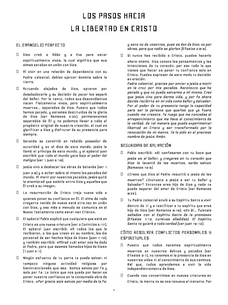 Pasos hacia la libertad en Cristo | PDF | Cristo (título) | Fe