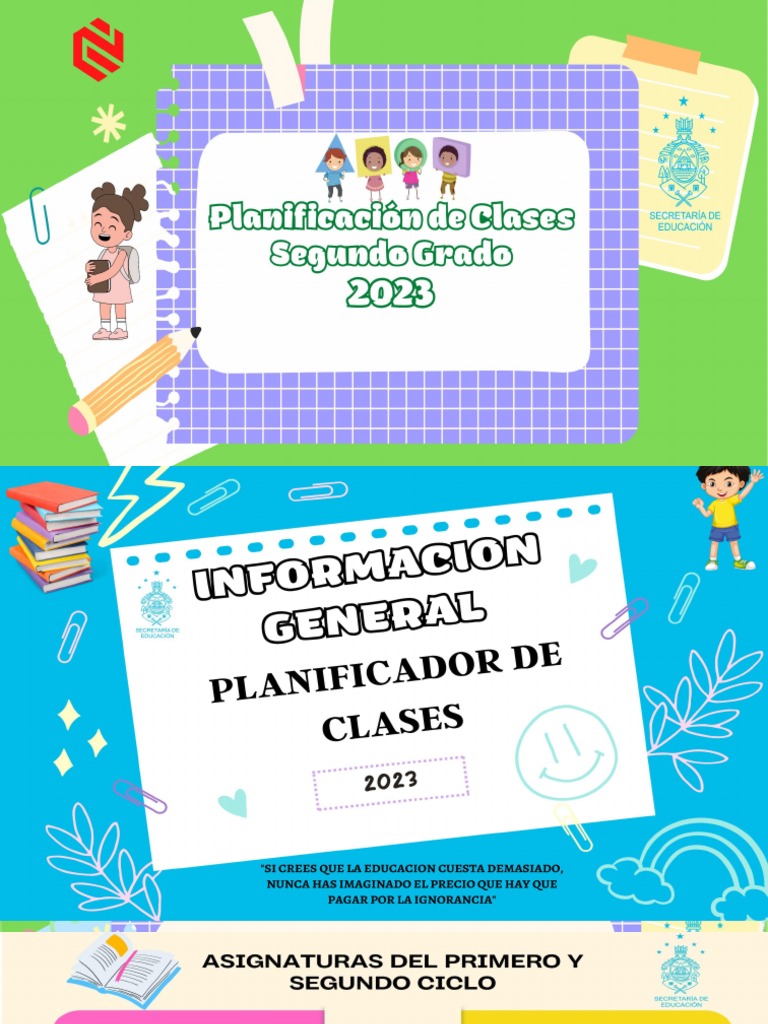 Planificación de Clases para Segundo Grado | PDF