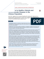 Adherence To Healthy Lifestyle and Cardiovascular Diseases in The Chinese Population