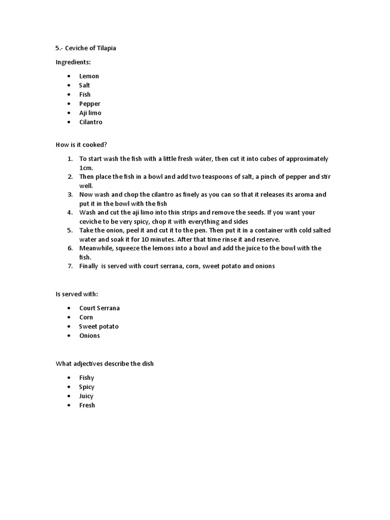 Ceviche de Tilapia Ingles PDF