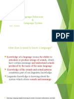 Language Behaviour and Language System
