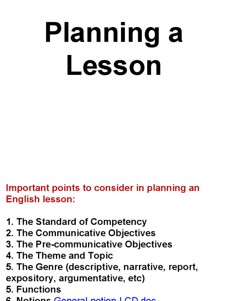 Effective English Lesson Planning Guide | PDF | Verb | Reading ...