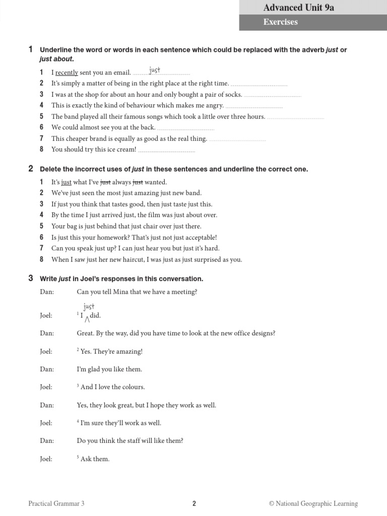 Using the Adverb "Just" in Context | PDF | Language Arts & Discipline ...