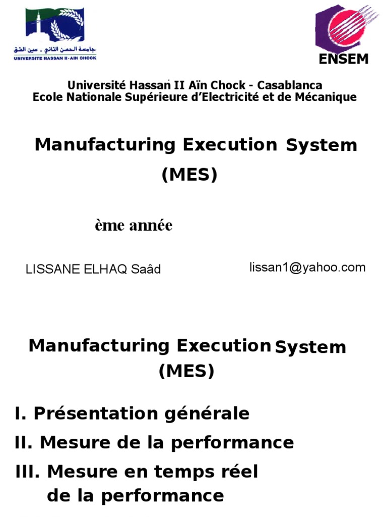 Introduction au Système MES | PDF | Informatique | Théorie des systèmes