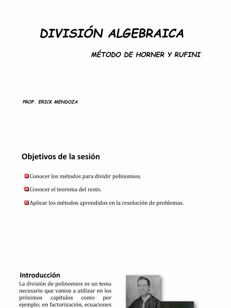 División Algebraica: Horner y Ruffini | PDF