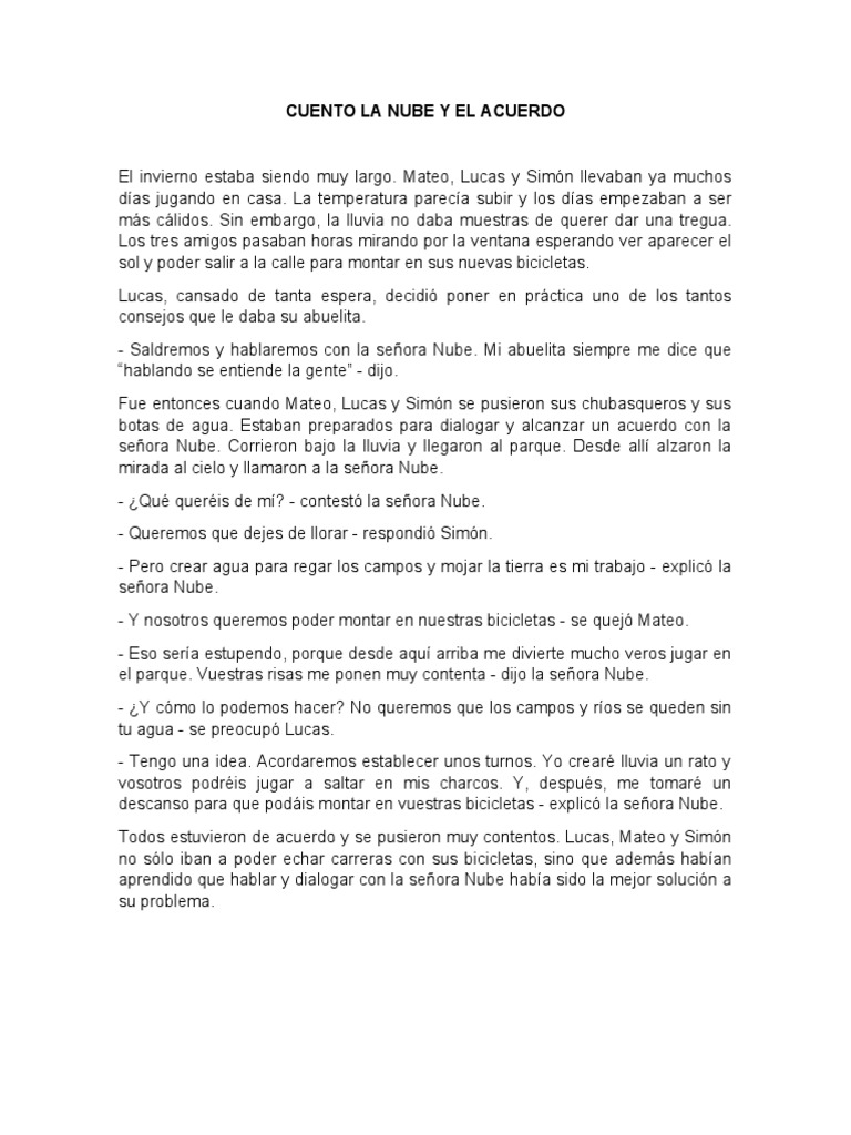 La nube y el acuerdo infantil | PDF