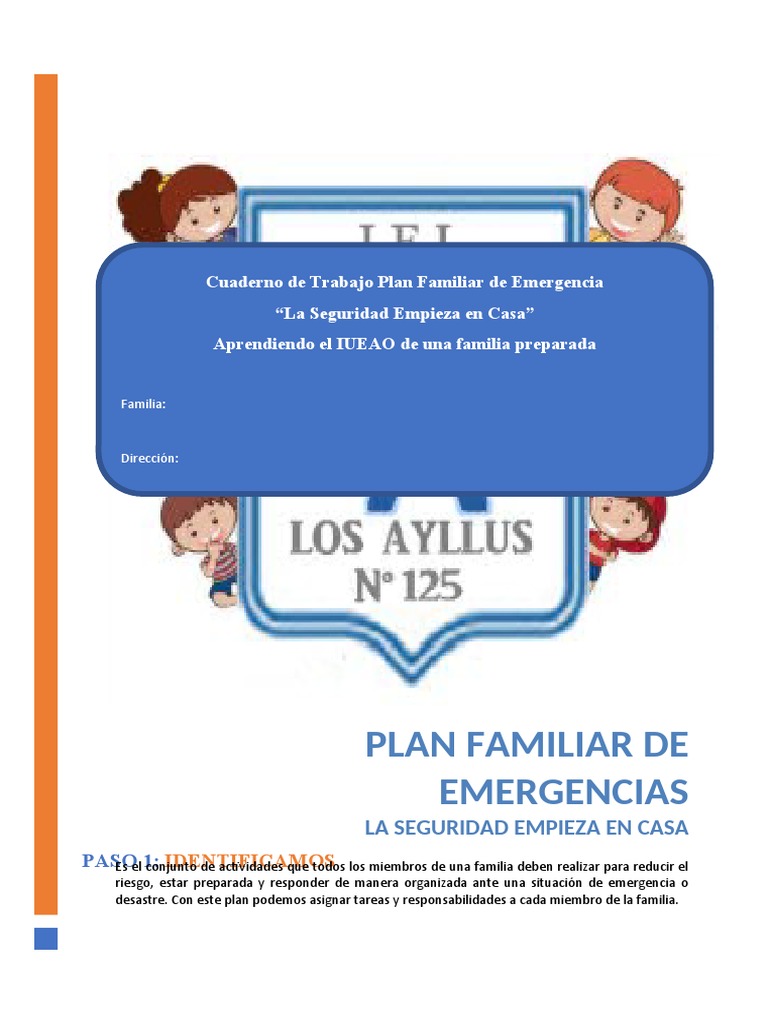 Plan Familiar de Emergencias | PDF | Riesgo | Especialidades Medicas