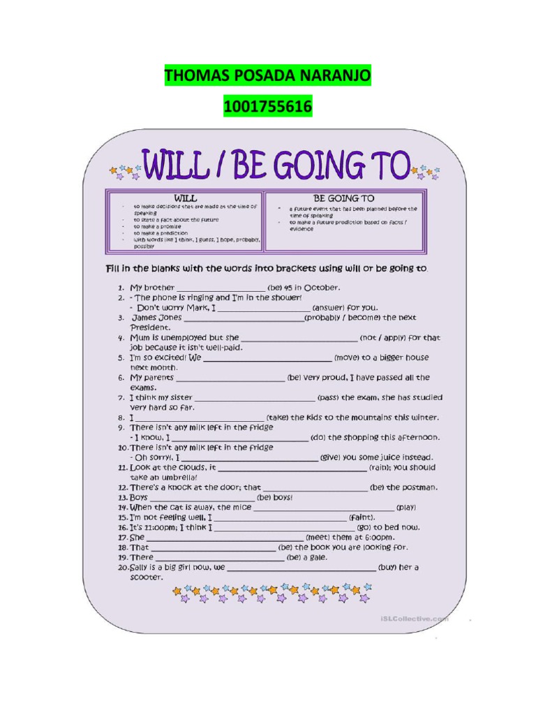 Future Simple Tense Exercises | PDF | Linguistic Typology | Languages