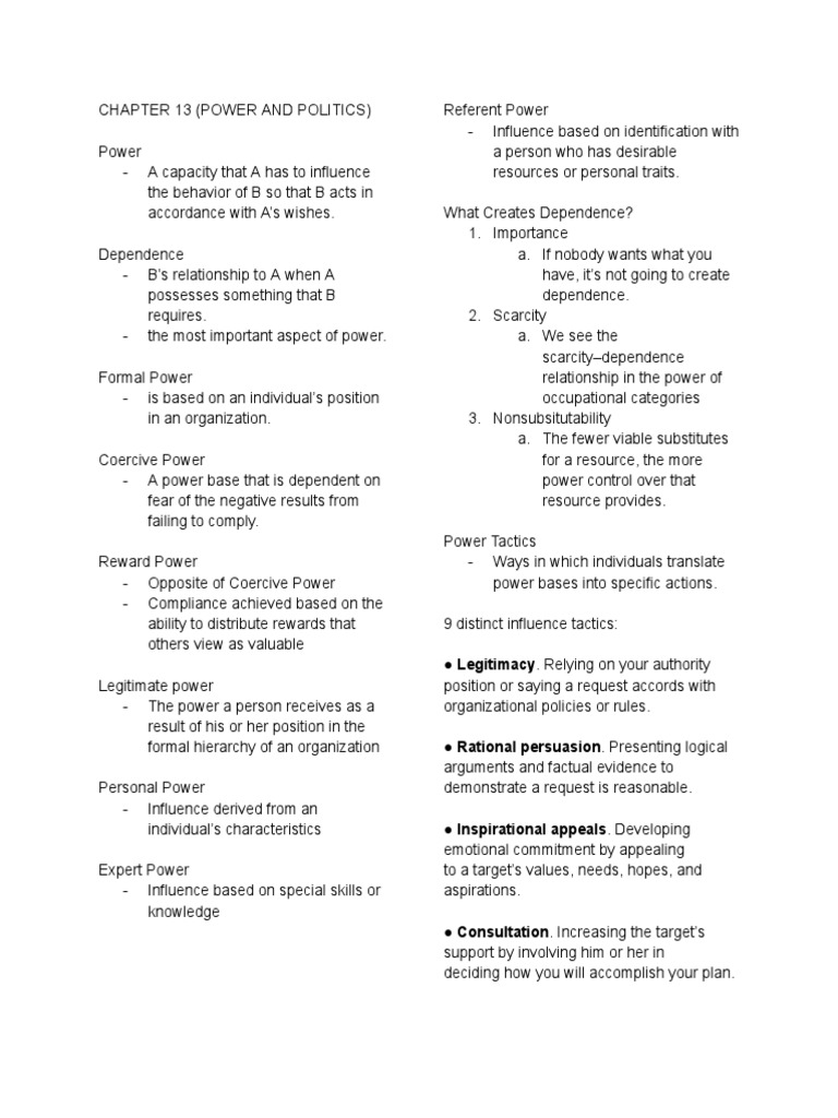MNGT 121n Chapter 13 14 | PDF | Power (Social And Political) | Negotiation