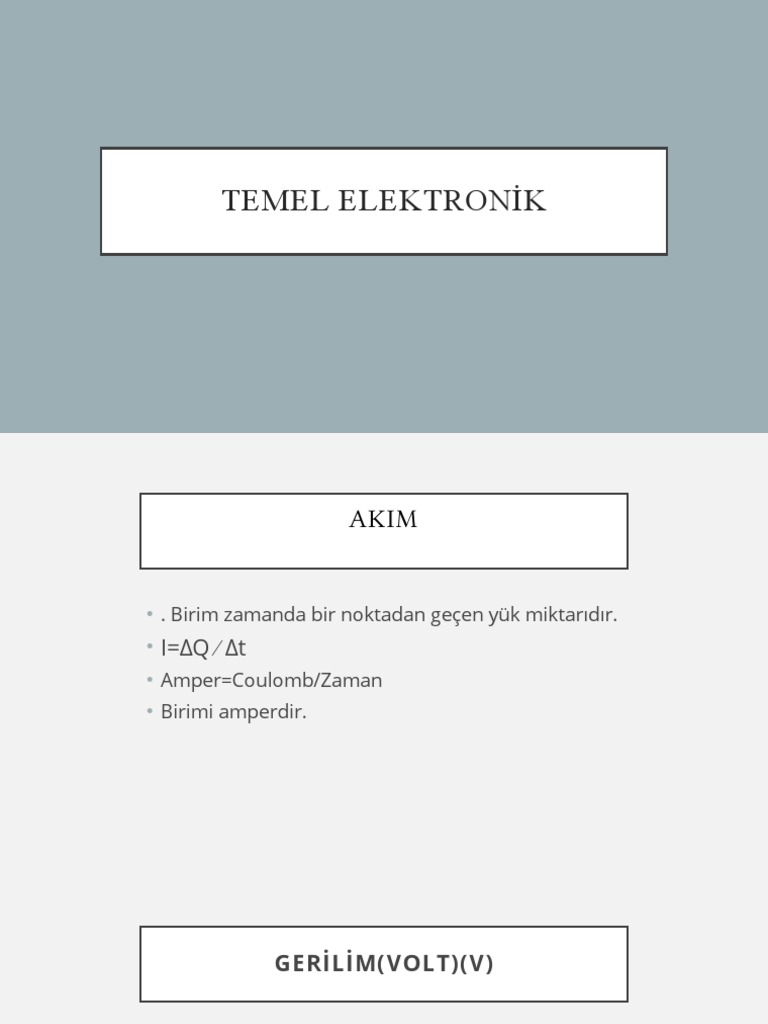 Temel Elektroni̇k | PDF