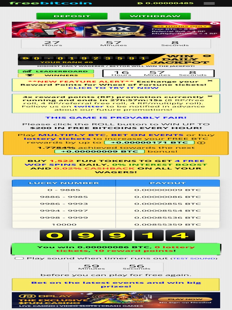 Free Bitcoin Lottery and Games | PDF