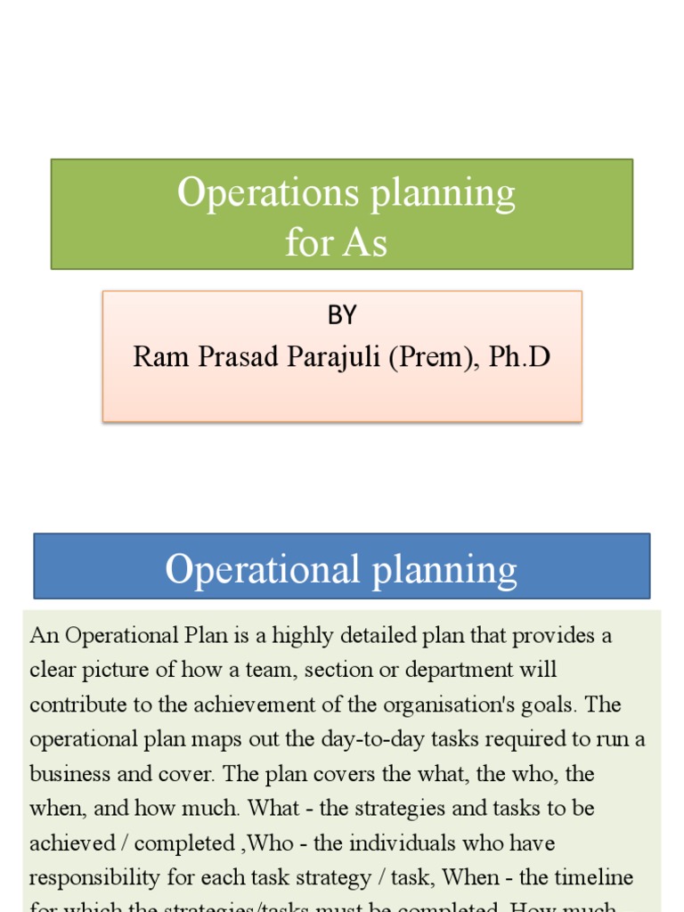 Operation Planning | PDF