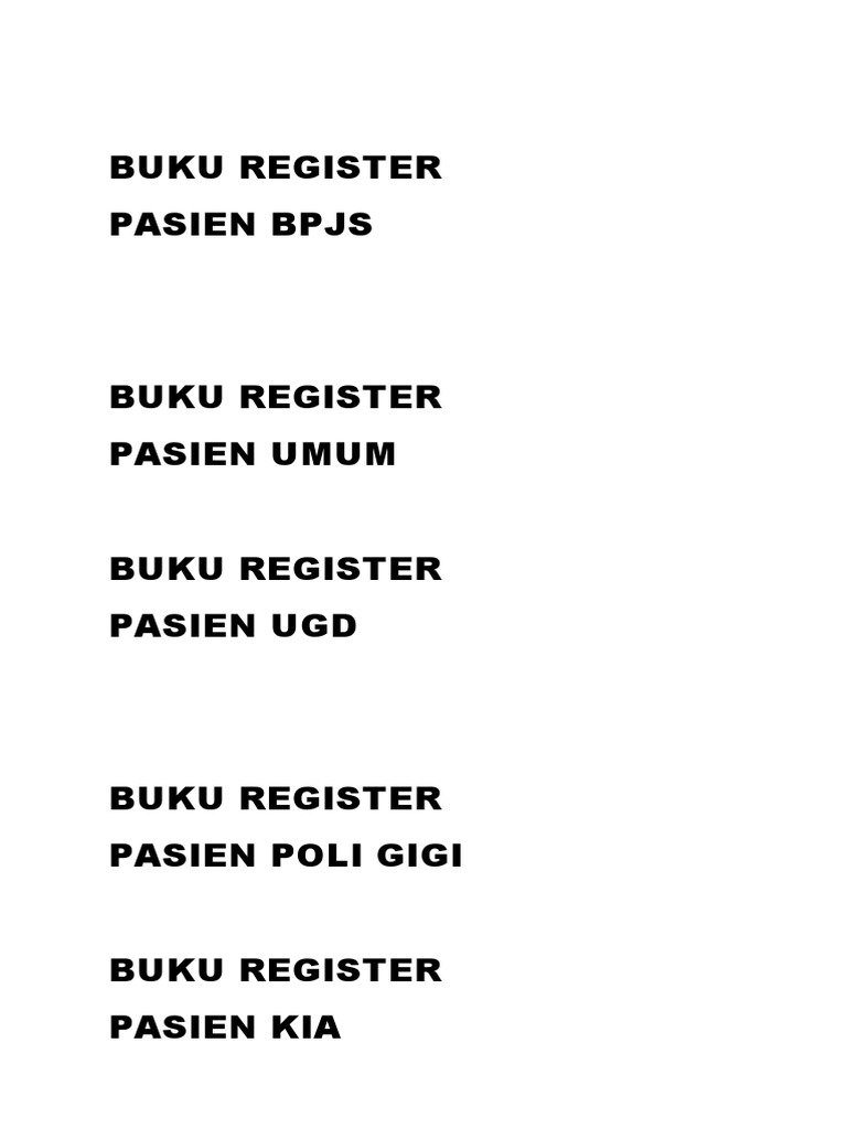 Buku Register | PDF