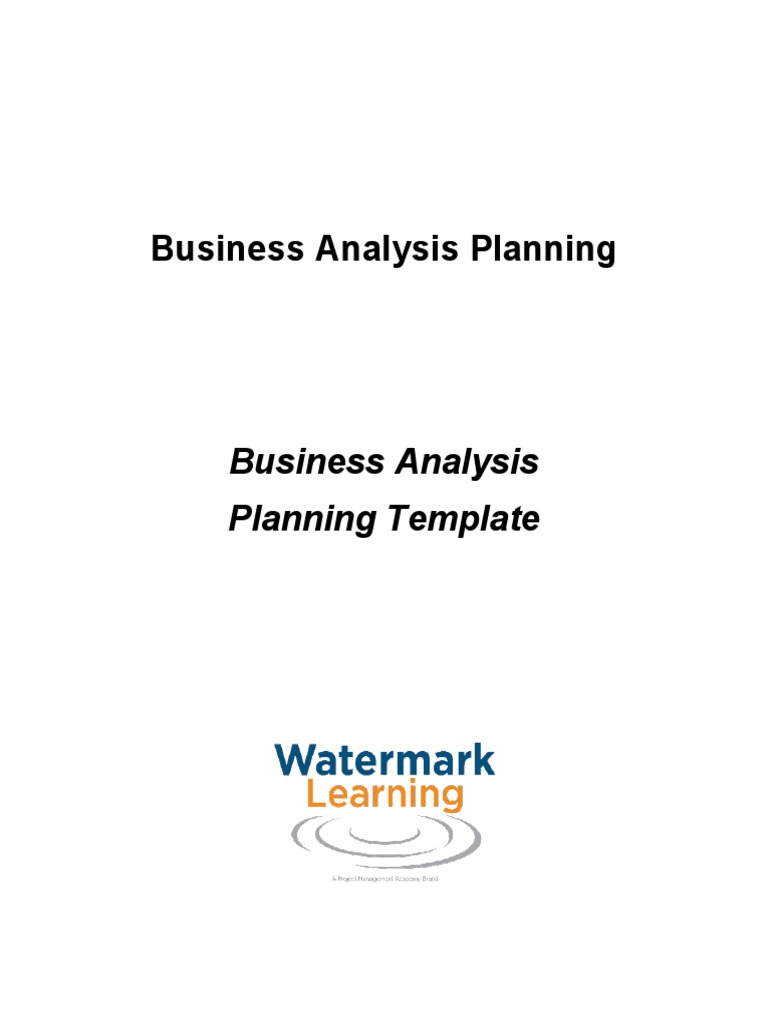 Business Analysis Planning Template | PDF | Business Analysis | Risk
