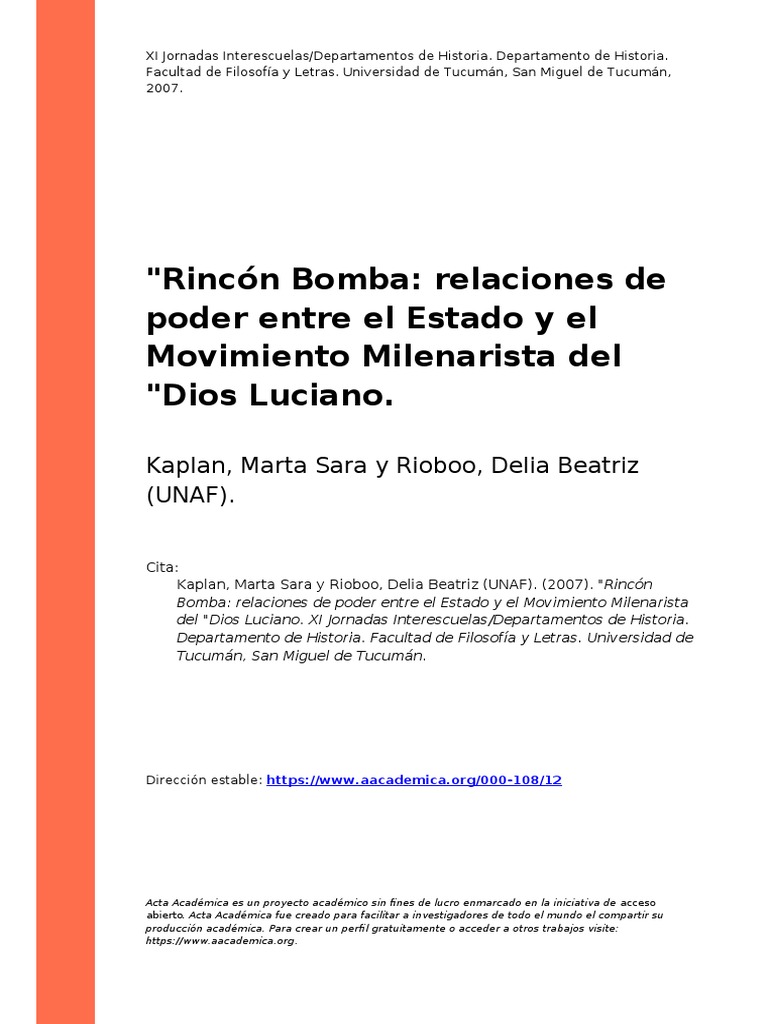 Kaplan, Marta Sara y Rioboo, Delia (... ) (2007) - Rincón Bomba ...