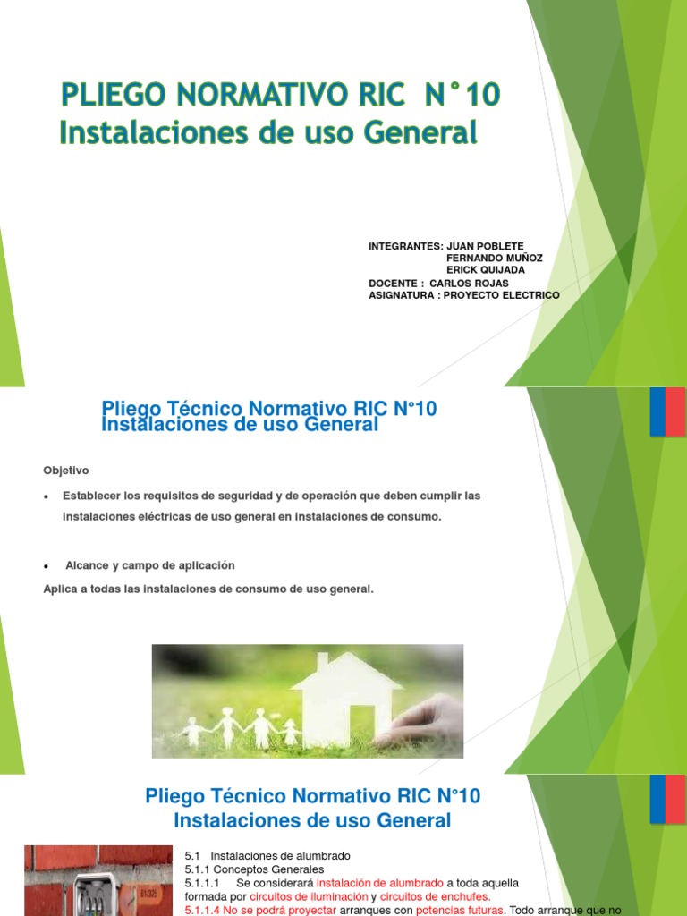 Presentación RIC N°10 | PDF | Corriente eléctrica | Enchufes y tomas de ...