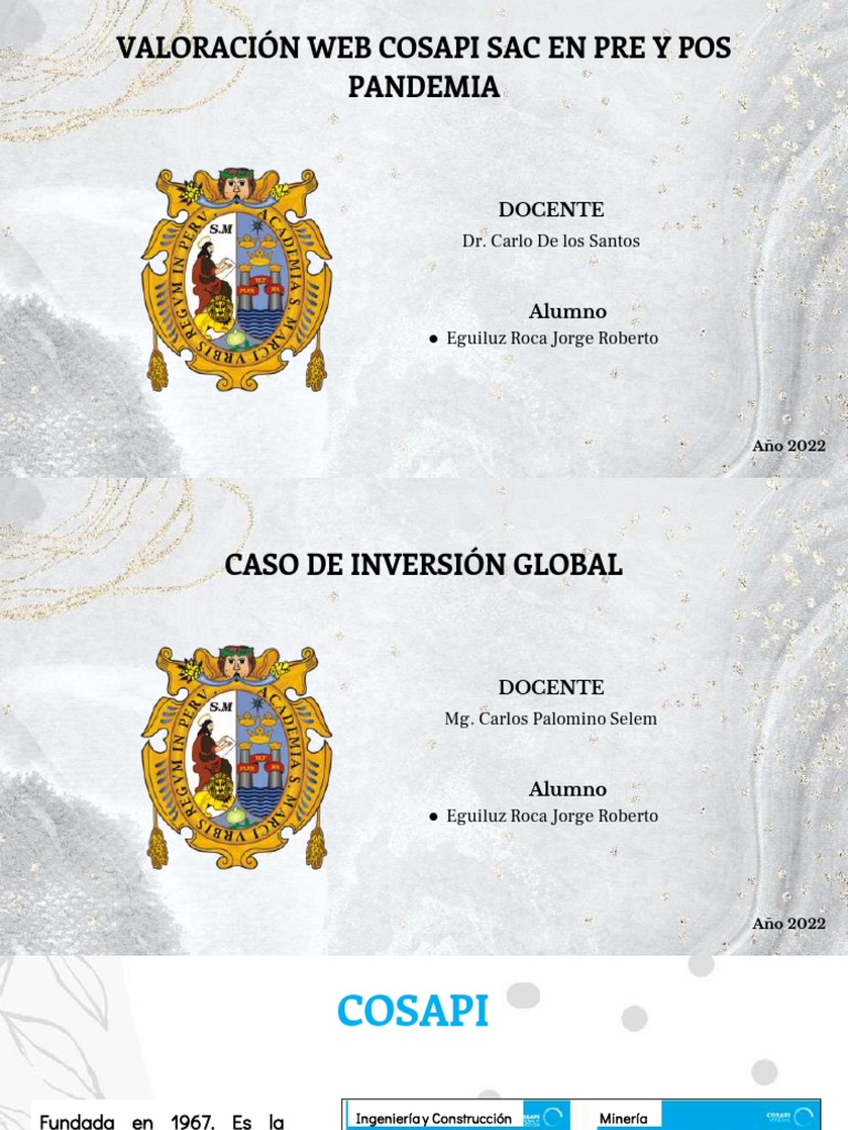 Valoración web de Cosapi: Pre y pospandemia | PDF | Red mundial ...