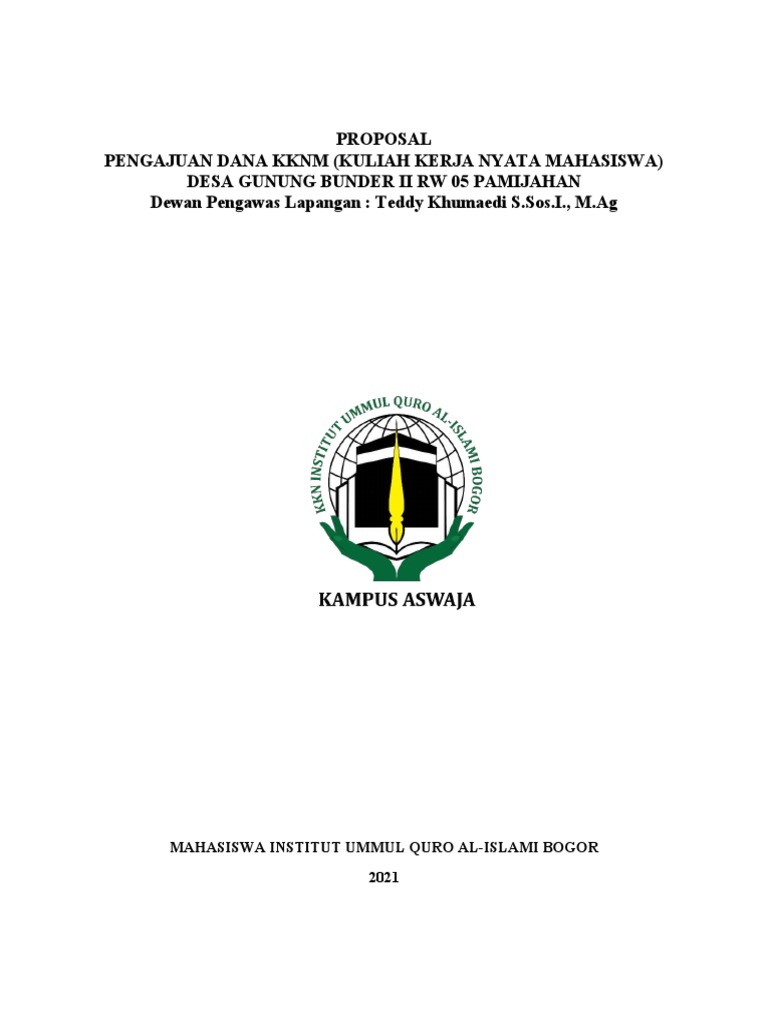 Proposal KKNM Institut Ummul Quro | PDF