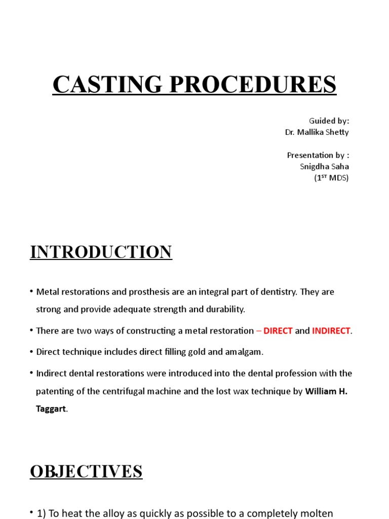 Casting Procedures Snigdha PDF
