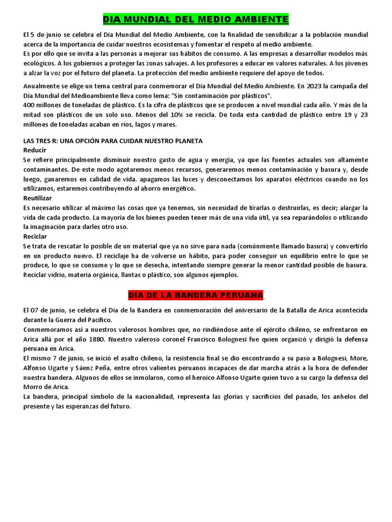 Día Mundial del Medio Ambiente 2023 | PDF | Entorno natural | Contaminación