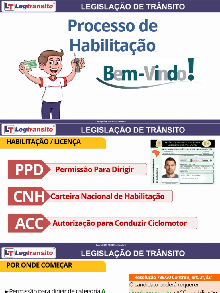 Processo de Habilitação e Categorias CNH | PDF | Carteira de Motorista ...