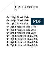 Daftar Harga Voucer