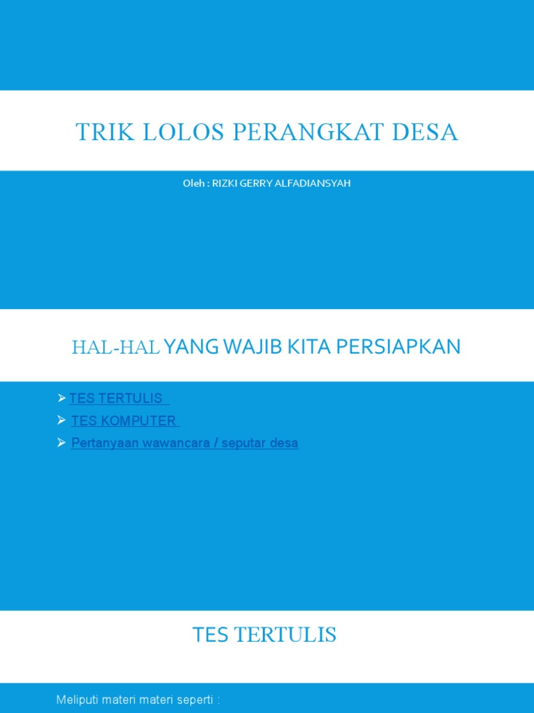 Persiapan Tes Perangkat Desa | PDF