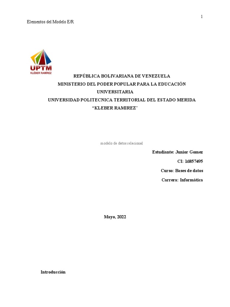 Elementos Del Modelo e R | PDF | Informática
