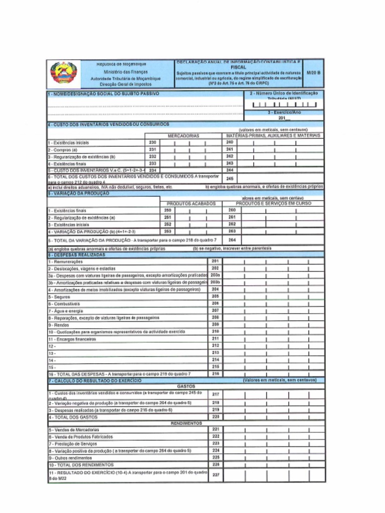 M20 b declaracao anual de informacao contabilistica e fiscal pdf