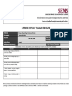 Lista de Cotejo - Trabajo en Clase