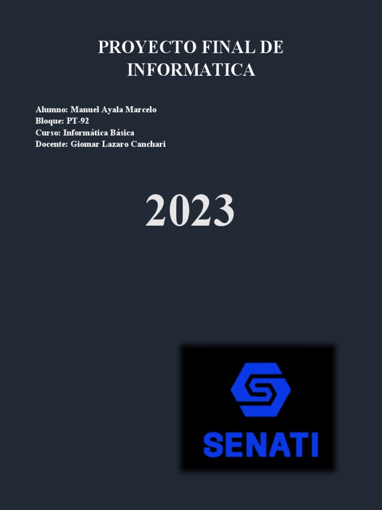 Proyecto Final de Informatica | PDF