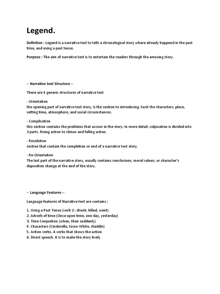 Narrative text legend download free pdf linguistics