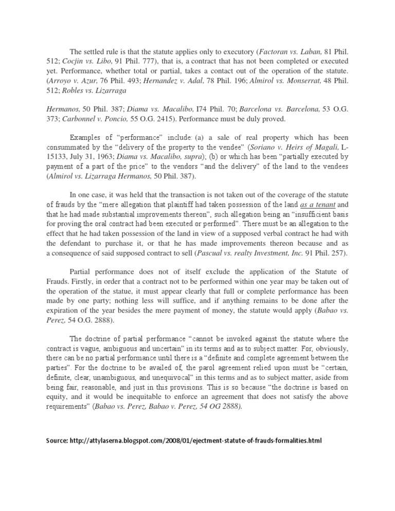 Statute of Frauds Applicability Civil Law Law) Justice